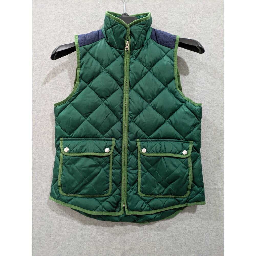 Lauren James Preptec Insulated Down Vest Mens Medium Quilted Full Zip‎ Green